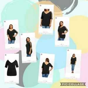 Vneck cut out plus size top